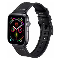 Apple Watch 4-6, SE, SE (2022) (38 / 40 mm) / Watch 7-9 (41 mm), kožený + silikónový remienok, n