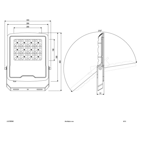 EVN Panthera LED vonkajšie reflektory IP65 150W 4000K