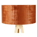 Stojacia lampa drevená s látkovým tienidlom oranžová 50 cm - Statív Classic