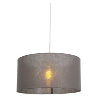Vidiecka závesná lampa biela so šedým odtieňom 50 cm - Combi 1