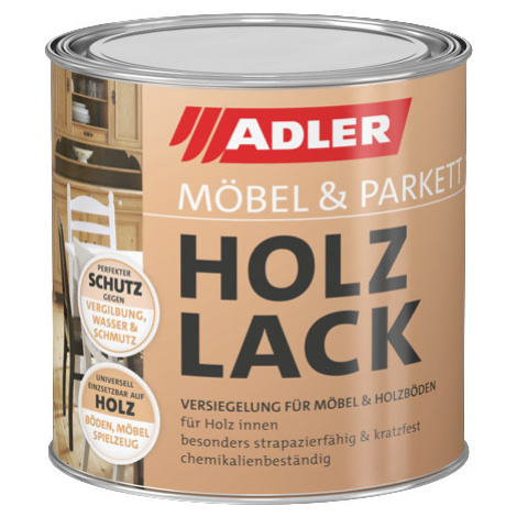 ADLER HOLZLACK - Univerzálny vodouriediteľný lak na nábytok a drevené parkety polomatný 0,75 L