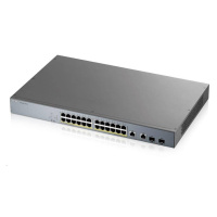 Zyxel GS1350-26HP 26portový inteligentný spravovaný CCTV PoE switch, dlhý dosah, 375W, 24x GbE, 