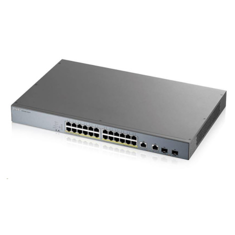 Zyxel GS1350-26HP 26portový inteligentný spravovaný CCTV PoE switch, dlhý dosah, 375W, 24x GbE, 