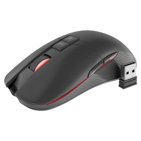 Genesis herná optická myš ZIRCON 330/RGB/3600 DPI/Herná/Optická/Bezdrôtová USB/Čierna-červená