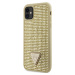 Plastové puzdro Guess na Apple iPhone 11 GUHCN61HDGTPD Rhinestones Triangle Metal Logo zlaté