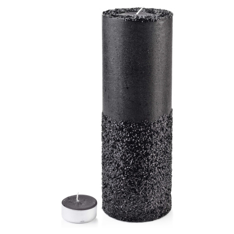 Vysoký moderný svietnik Diament 36 cm čierny