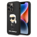 Karl Lagerfeld Liquid Silicone Ikonik NFT Zadný Kryt pre iPhone 15 Pro Max Black