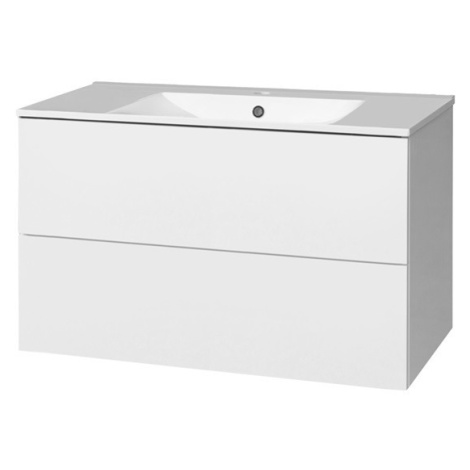 MEREO - Aira, kúpeľňová skrinka s keramickým umývadlom 101 cm, biela CN712