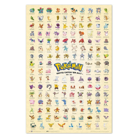 Plagát Pokémon - Kanto First Generation (196)