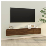 vidaXL Nástenné TV stolíky 2ks hnedý dub 100x30x30cm spracované drevo