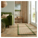 Běhoun Herringbone Border Kira Green - 60x230 cm Flair Rugs koberce