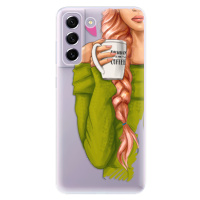 Odolné silikónové puzdro iSaprio - My Coffe and Redhead Girl - Samsung Galaxy S21 FE 5G