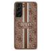 Plastové puzdro Guess na Samsung Galaxy S23 5G S911 GUHCS23SP4RPSW 4G Printed Stripe hnedé