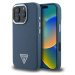 Guess PU Grained Triangle Logo Zadný Kryt pre iPhone 16 Pro Max Blue