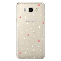 Odolné silikónové puzdro iSaprio - Abstract Triangles 02 - white - Samsung Galaxy J5 2016