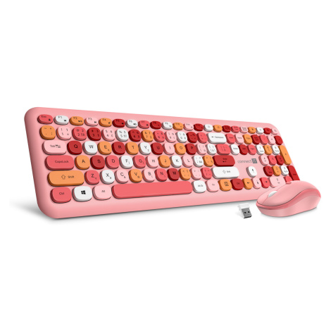 CONNECT IT FASHION combo bezdrôtová ružová klávesnica + myš, (+1x AAA +1x AA batérie zadarmo),US