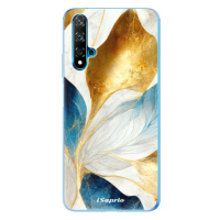 Odolné silikónové puzdro iSaprio - Blue Leaves - Huawei Nova 5T