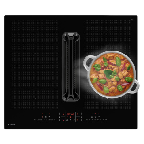 Klarstein AirJet FlexPro Down Air System, Indukčná doska + digestor, Flexi zóna, Booster