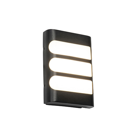 Vonkajšia nástenná lampa čierna vrátane LED s čidlom svetla/tmy - Gaev QAZQA