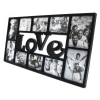 Fotorám Love na 10 fotiek, čierny, 72x36cm