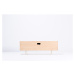 Biely TV stolík z dubového dreva Gazzda Fina, šírka 180 cm
