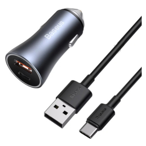 Autonabíjačka BASEUS Contactor Pro Gold 40W + Lightning/USB-C 1.2m - gray - Otvorené balenie