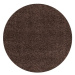 Kusový koberec Life Shaggy 1500 brown kruh Rozmery koberca: 200x200 kruh
