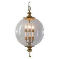 Závesná lampa Argento so sklenenou guľou