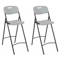 Skladacie barové stoličky 2 ks biela / čierna,Skladacie barové stoličky 2 ks biela / čierna