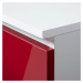 Rohový písací stôl B20 biely/červený ľavý