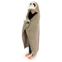 Cozy Noxxiez BL809 Leňochod - hrejivá deka s kapucňou so zvieratkom a labkovými vreckami