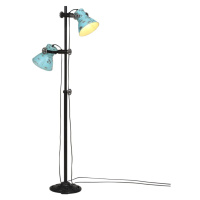 vidaXL Podlahová lampa 25 W šmuhovaná modrá 25x25x90/160 cm E27