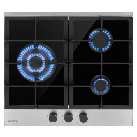 Klarstein Alchemist, plynová varná doska, 3 hliníkové horáky, sklokeramická