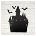 Halloweenská dekorácia na stenu - Strašidelný hrad