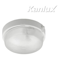 Svietidlo E27 100W, IP44, plast/sklo-biela, STR-RD, O225x100, TUNA S1101-W (Kanlux)