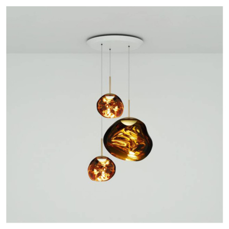 Závesná lampa Tom Dixon Melt Trio Round, Ø 81 cm, jantárovo zlatá