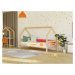 Benlemi Detská drevená posteľ domček SAFE 3v1 so zábranou Zvoľte farbu: Transparentná vosková la