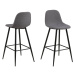 Dkton Dizajnová barová stolička Nayeli, svetlo šedá a čierna 91 cm