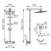 FERRO TREVI - sprchová sada, termostatická sprchová batéria a hlavica 30x30cm, čierna, NP75SQ-TR