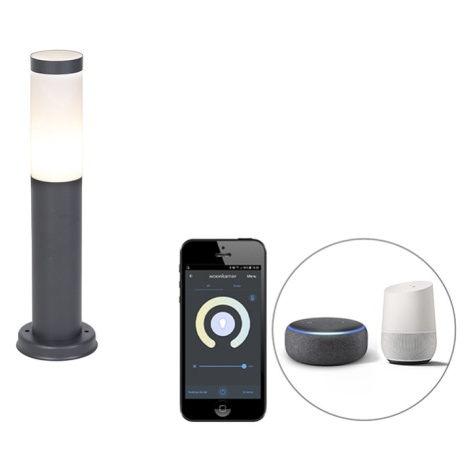 Inteligentný vonkajší lampáš antracit 45 cm vrátane Wifi P45 - Rox QAZQA