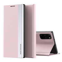 Xiaomi Redmi Note 12 Pro Plus 5G, bočné otváranie puzdra, stojan, Wooze Silver Line, ružová