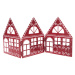 Vianočná kovová dekorácia Three houses červená, 50 x 20 x 2,5 cm