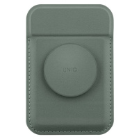 UNIQ FLIXA MAGNETIC CARD HOLDER AND POP-OUT GRIP-STAND - LICHEN GREEN (LICHEN GREEN)