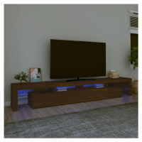 vidaXL TV skrinka s LED svetlami hnedý dub 260x36,5x40 cm