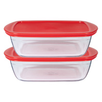 Pyrex® Daily Súprava sklenených dóz na potraviny, 2-dielna (červená)