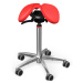 Sedlová stolička SALLI Swing Farba čalúnenia: Koža - červená #05011, Výška postavy: Stredná (M) 