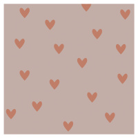 DEKORNIK Simple Hearts Pink And Red Brick - Tapeta