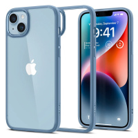 Apple iPhone 14, Plastový zadný kryt + silikónový rám, Spigen Ultra Hybrid, transparentný/modrý