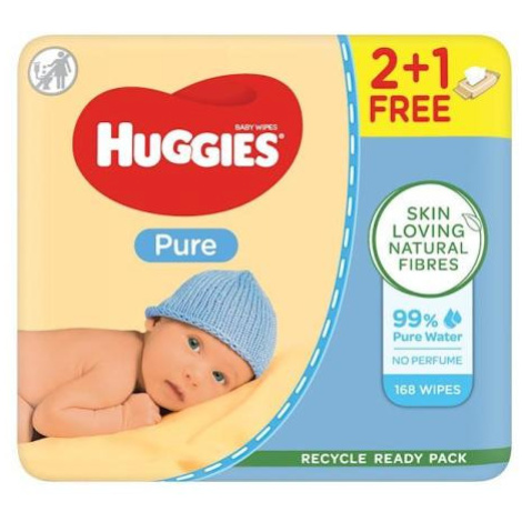 HUGGIES Vlhčené obrúsky Pure Triplo 56x3 ks