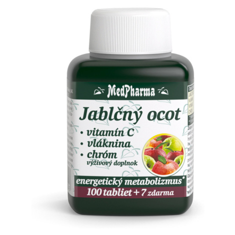 MEDPHARMA Jablčný ocot + vitamín C + vláknina + chróm 107 tabliet